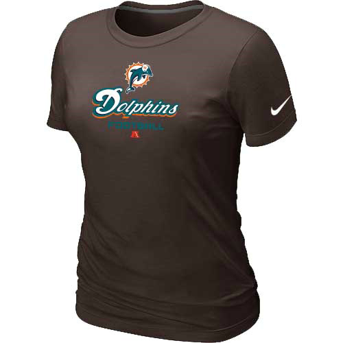  Miami Dolphins Brown Womens Critical Victory TShirt 47 
