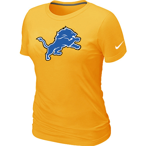  Detroit Lions Yellow Womens Logo TShirt 74 