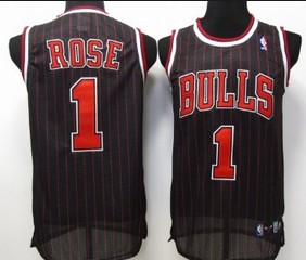 Chicago Bulls #1 Rose Swingman Red Black Jersey