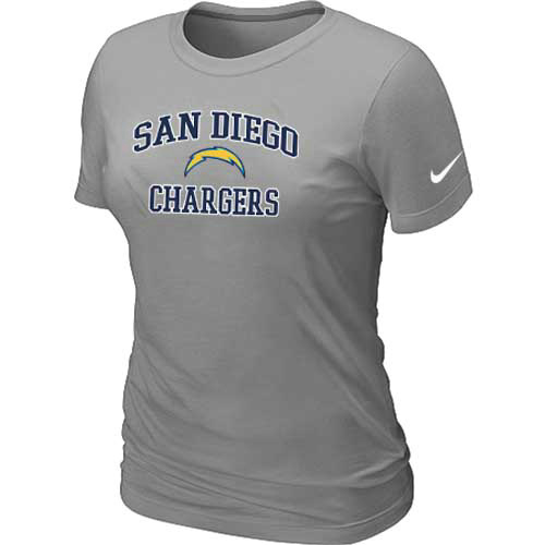  San Diego Charger Womens Heart& Soul L- Grey TShirt 37 
