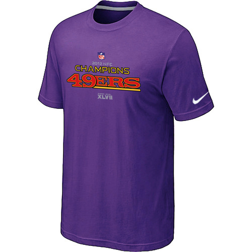  Mens Nike San Francisco 49 ers 2012 NFC Conference Champions Trophy Collection Long Purple TShirt 83 