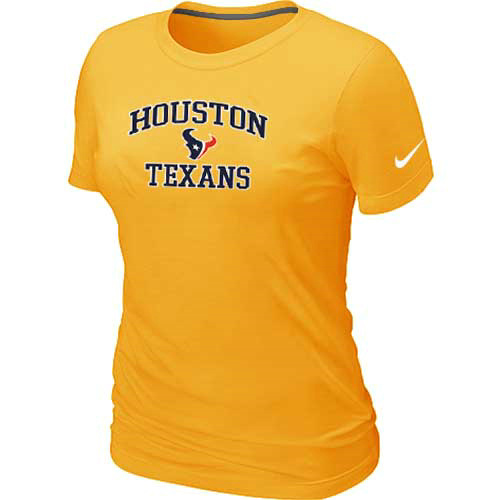 Houston Texans Womens Heart& Soul Yellow TShirt 48 