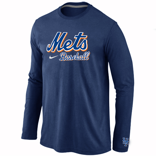Nike New York Mets Long Sleeve T-Shirt D.Blue