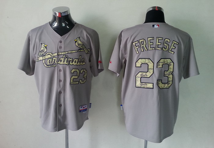 MLB St. Louis Cardinals #23 Freese Grey Caom Jersey