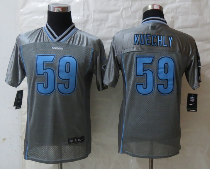 Youth 2013 NEW Nike Carolina Panthers 59 Kuechly Grey Vapor Elite Jerseys