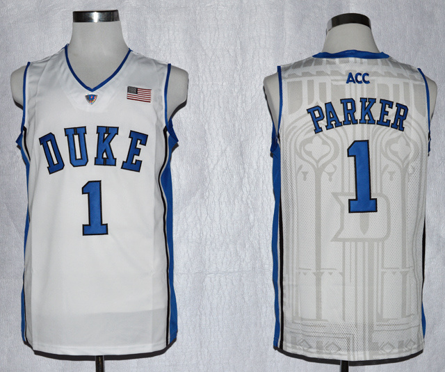 Duke Blue Devils #1 Jabari Parker White Basketball Jersey
