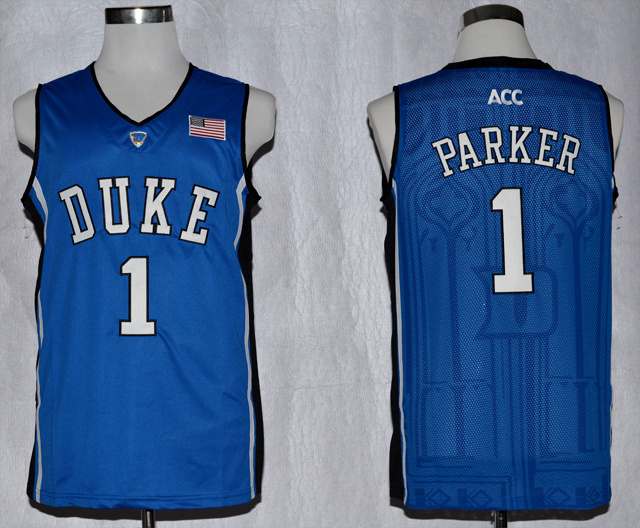 Duke Blue Devils #1 Jabari Parker Blue Color Basketball Jersey