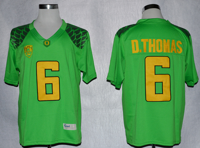 NCAA Oregon Ducks #6 DeAnthony Thomas Apple Green Jersey