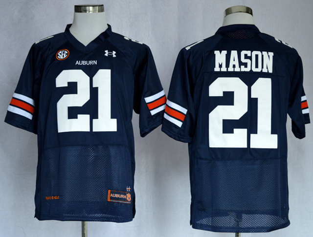 NCAA Auburn Tigers #21 Tre Mason Blue Jersey