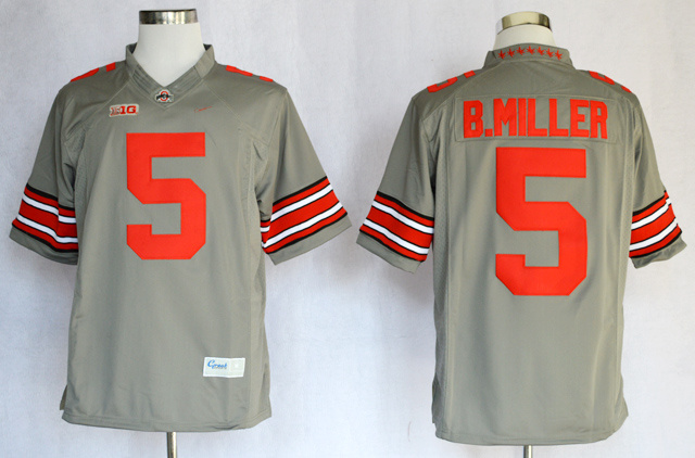 Ohio State Buckeyes #5 Braxton Miller Grey Jersey
