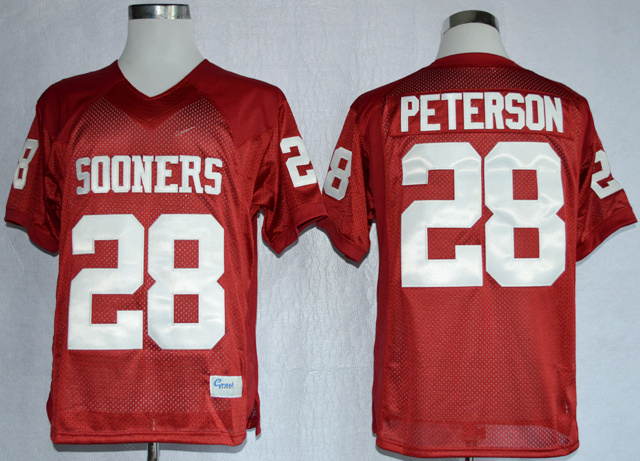 Nike Oklahoma Sooners #28 Adrian Peterson Red Jersey