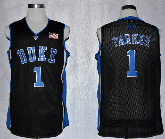 Duke Blue Devils #1 Jabari Parker Black Color Basketball Jersey