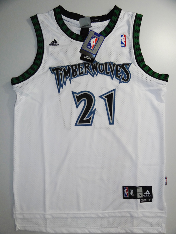NBA Minnesota Timberwolves #21 White Kevin Garnett Jersey