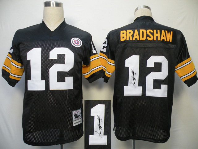 Pittsburgh Steelers Terry Bradshaw #12 Black Signature Throwback Jersey