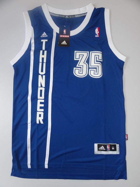 NBA Oklahoma City Thunder #35 Durant Blue Jersey Length2