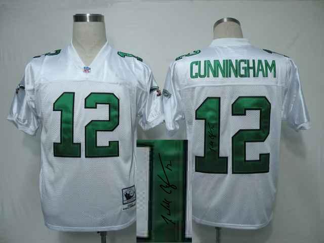 Philadelphia Eagles Cunningham #12 White Signature Throwback Jersey