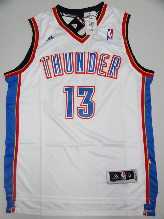 Harden NBA Oklahoma City Thunder #13 White Jersey Length2