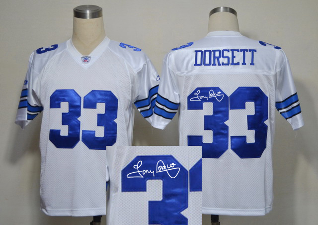 Dallas Cowboys #33 Tony Dorsett Signature White Throwback Jersey