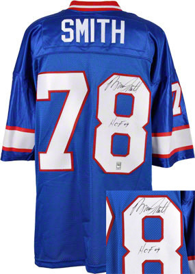Buffalo Bills #78 Bruce Smith Throwback Blue Signature Jersey