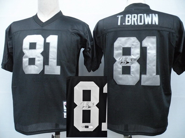 Mitchell & Ness Oakland Raiders #81 T.Brown Signature Black Jersey