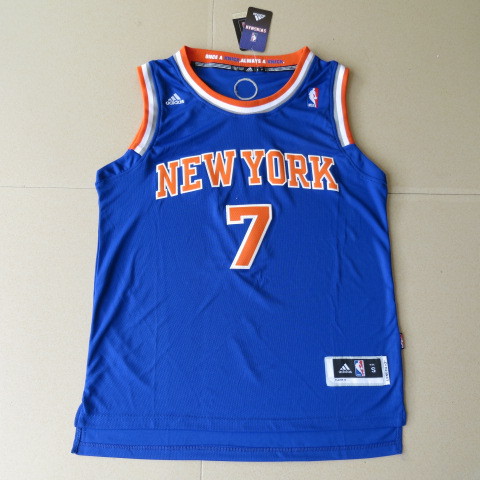 NBA New York Knicks #7 Anthony Blue Jersey Length2