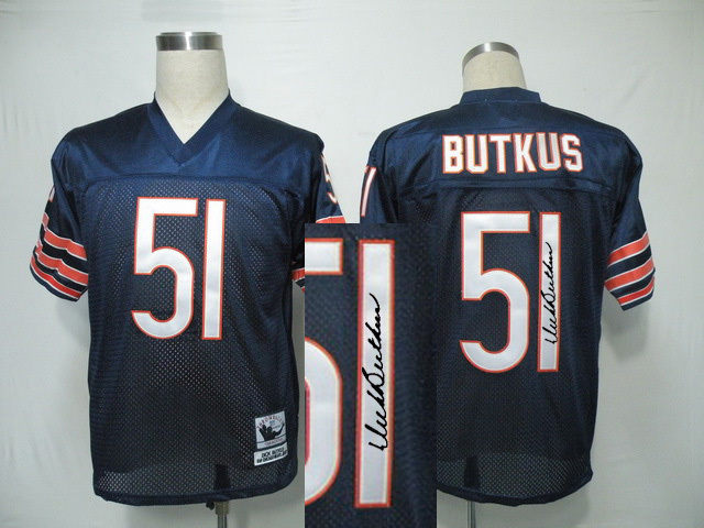 Mitchell & Ness Chicago Bears #51 Dick Butkus Throwback Signature Blue Jersey