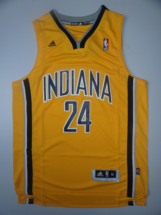 NBA Indiana Pacers Paul George #24 jersey yellow Length2