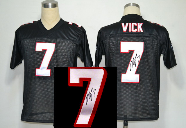 Mitchell & Ness Atlanta Falcons Michael Vick #7 Signature Black Throwback Jersey