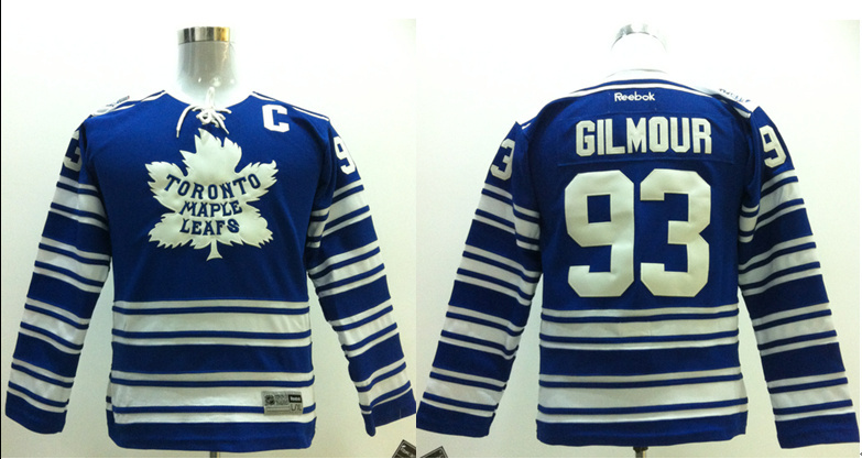 NHL Reebok Toronto Maple Leafs #93 Gilmour Youth Blue Jersey