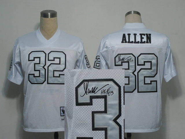 Mitchell and Ness Marcus Allen Raiders #32 Signature White Jersey