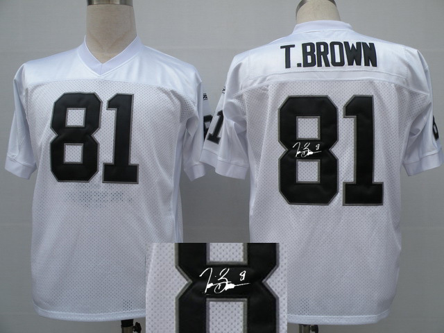 Mitchell and Ness Oakland Raiders #81 T.Brown Signature Throwback Jersey