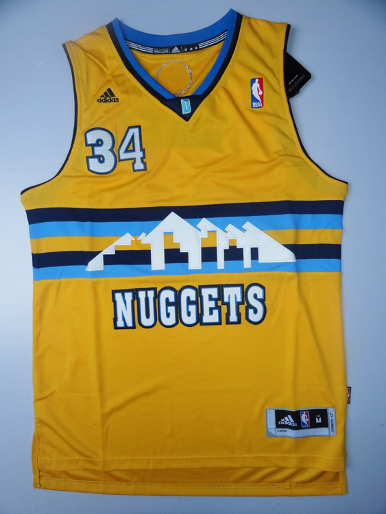 Denver Nuggets #34 McGEE Yellow NBA Jersey