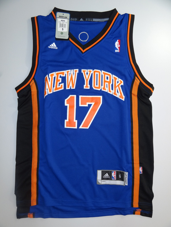 NBA New York Knicks #17 Jeremy Lin Blue Jersey Length2