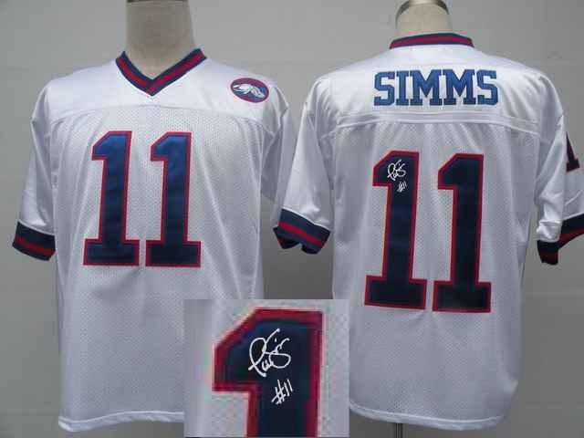 Mitchell & Ness New York Giants #11 Simms Signature Throwback White Jersey