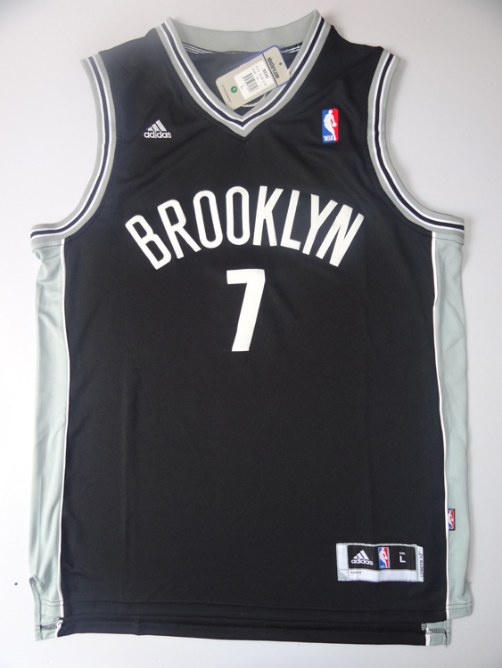 NBA Brooklyn  Nets #7 Johnson Black Jersey Length2