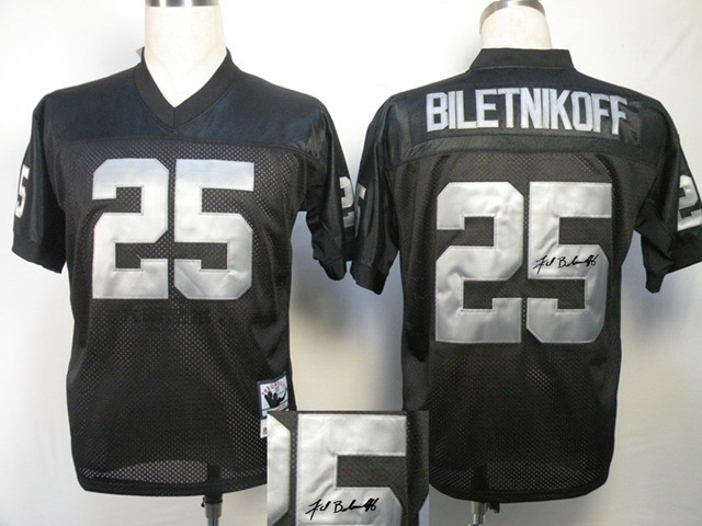 Mitchell and Ness Fred Biletnikoff Raiders #25 Signature Black Jersey