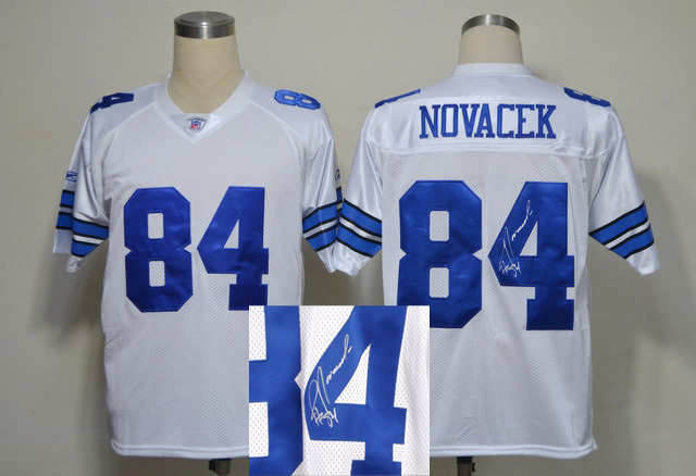 Dallas Cowboys #84 Jay Novacek White Signature Throwback Jersey