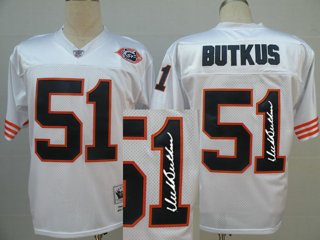 Mitchell & Ness Chicago Bears #51 Dick Butkus Throwback Signature White Jersey