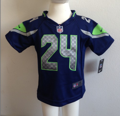 Nike Seattle Seahawks 24 Lynch Blue Kids Jersey(2-4Y)