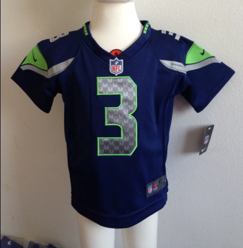 Nike Seattle Seahawks #3 Wilson  Blue Kids Jersey(2-4Y)