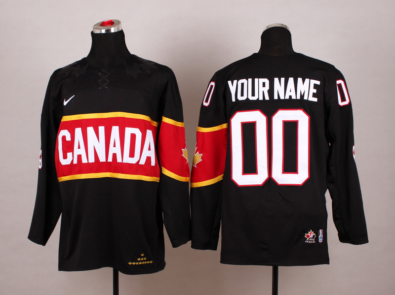 2014 Winter Olympic Team Canada Hockey Custom Jersey Black Color