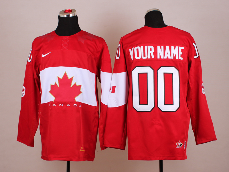 2014 Winter Olympic Team Canada Hockey Custom Jersey Red Color