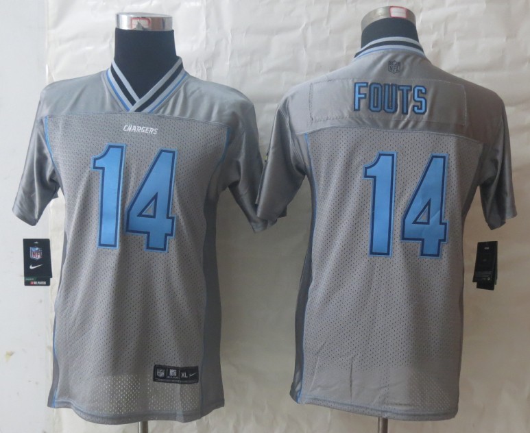 Youth 2013 NEW Nike San Diego Charger 14 Fouts Grey Vapor Elite Jerseys