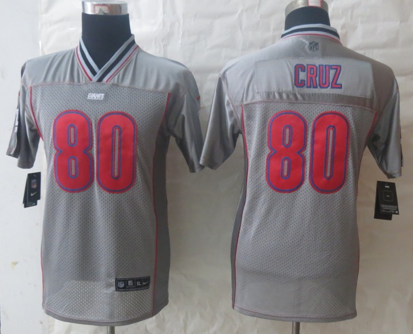 Youth 2013 NEW Nike New York Giants 80 Cruz Grey Vapor Elite Jerseys
