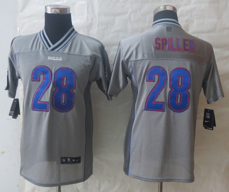 Youth 2013 NEW Nike Buffalo Bills 28 Spiller Grey Vapor Elite Jerseys