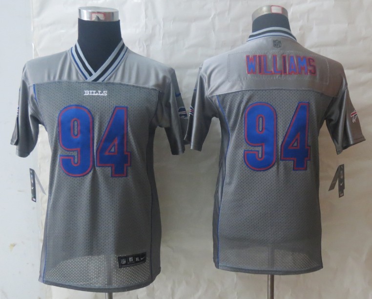 Youth 2013 NEW Nike Buffalo Bills 94 Williams Grey Vapor Elite Jerseys