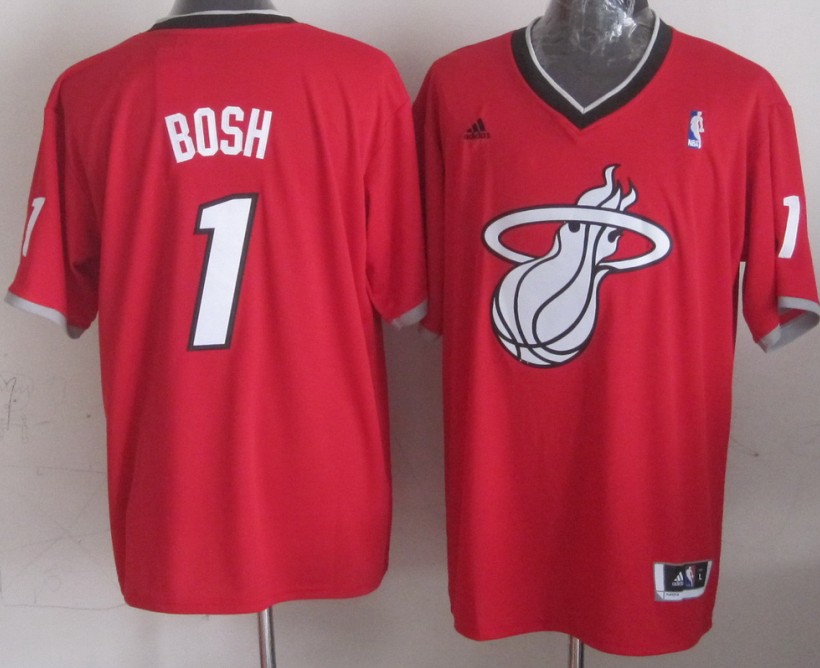 2014 Christmas NBA Miami Heat #1 Chris Bosh Red Jersey