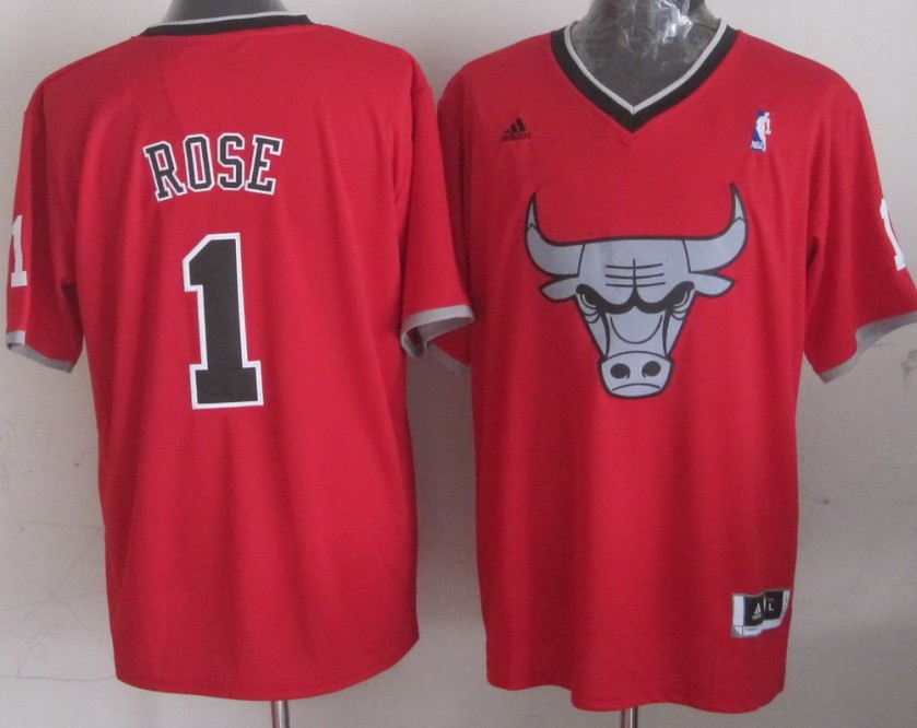 2014 Christmas NBA Chicago Bulls #1 Derrick Rose Red Jersey