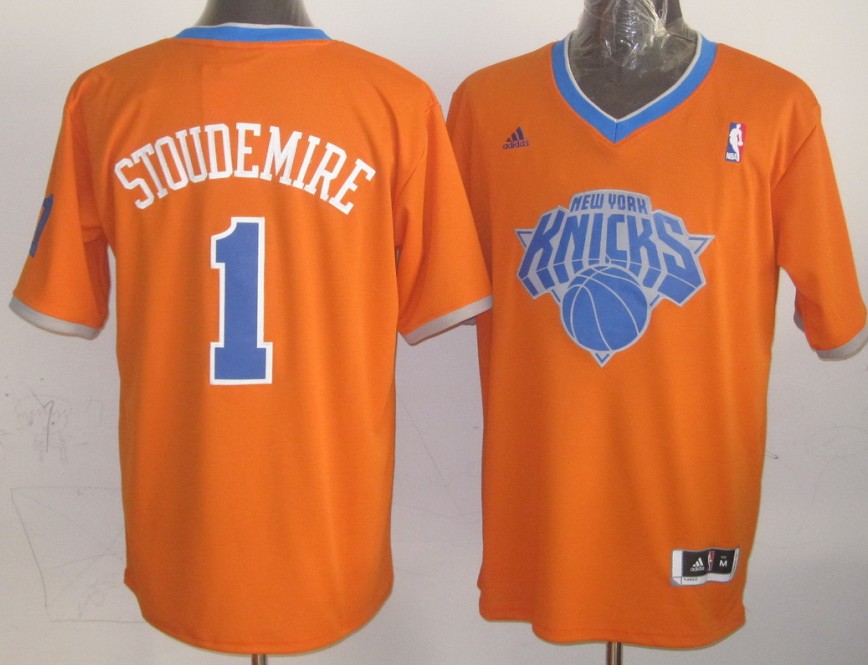 2014 Christmas adidas NBA New York Knicks #1 Amare Stoudemire Orange Jersey