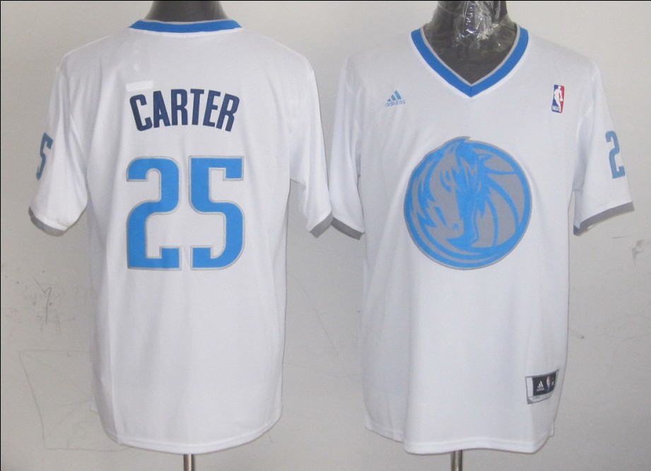2014 Christmas Adidas NBA Dallas Mavericks #25 Vince Carter White Jersey